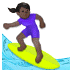 🏄🏿‍♀️ woman surfing: dark skin tone display on Samsung